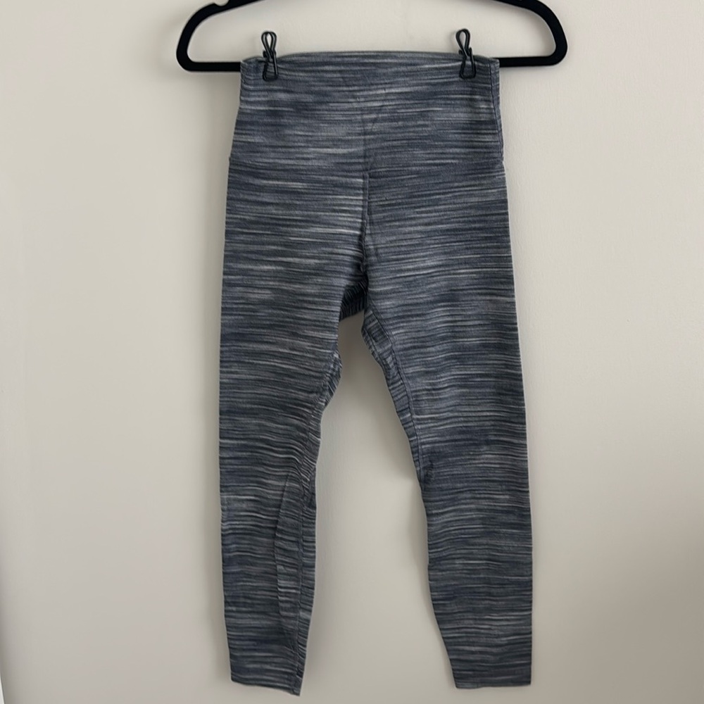 Lululemon High Times Pant Cyber Stripe Grey Luxtreme Sz 6